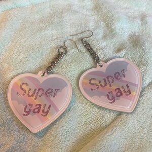Super gay acrylic dangle earrings